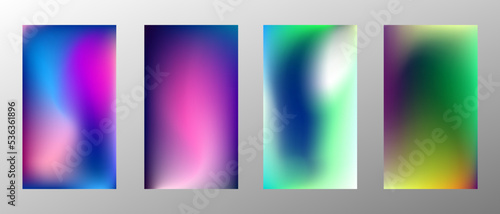 Wallpaper Mural Abstract bright gradient background. Set of 4 backgrounds. Creative modern vector illustration. Holographic spectrum for coating. Torontodigital.ca