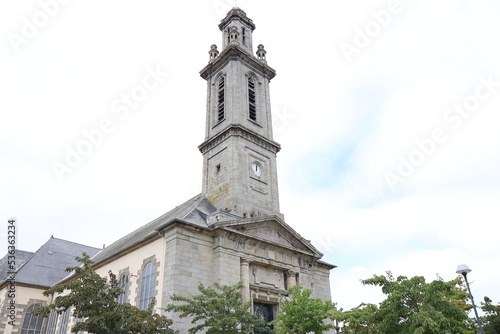 L   glise saint martin  vue de l ext  rieur  ville de Morlaix  d  partement du finist  re  Bretagne  France