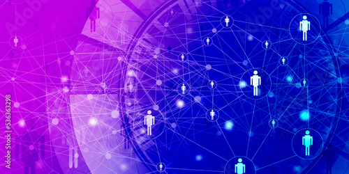 2d illustration Business Network concept