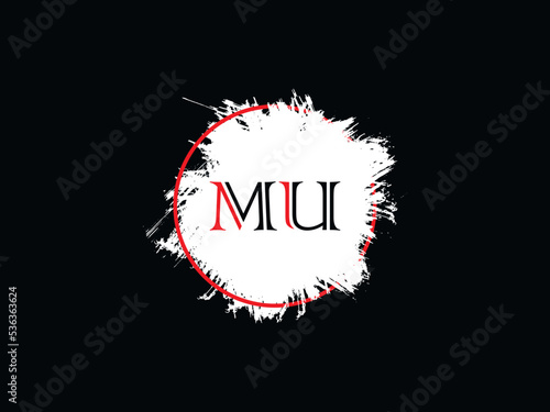 New Typography MU m u Logo Letter With Brush and Circle Design For All Kind Of Use