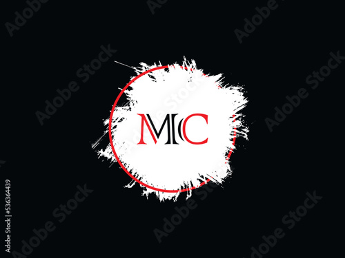 New Typography MC m c Logo Letter With Brush and Circle Design For All Kind Of Use