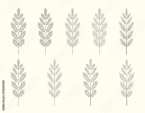 Design elements. Set 2 Collection of leaf and tree vector.