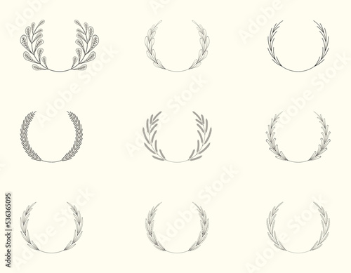 Design elements.
Set 2 collection of frame leaf and tree vector.