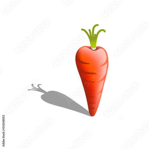 carrot illustration on a white background. carrot healthy food organic icon Isolated and flat illustration.
