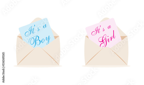 Birth announcement baby girl and boy