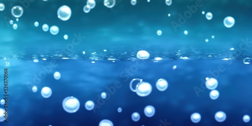 Wallpaper Mural Closeup of desaturated transparent clear calm water surface texture with splashes and bubbles. Trendy abstract nature background.. High quality Illustration Torontodigital.ca