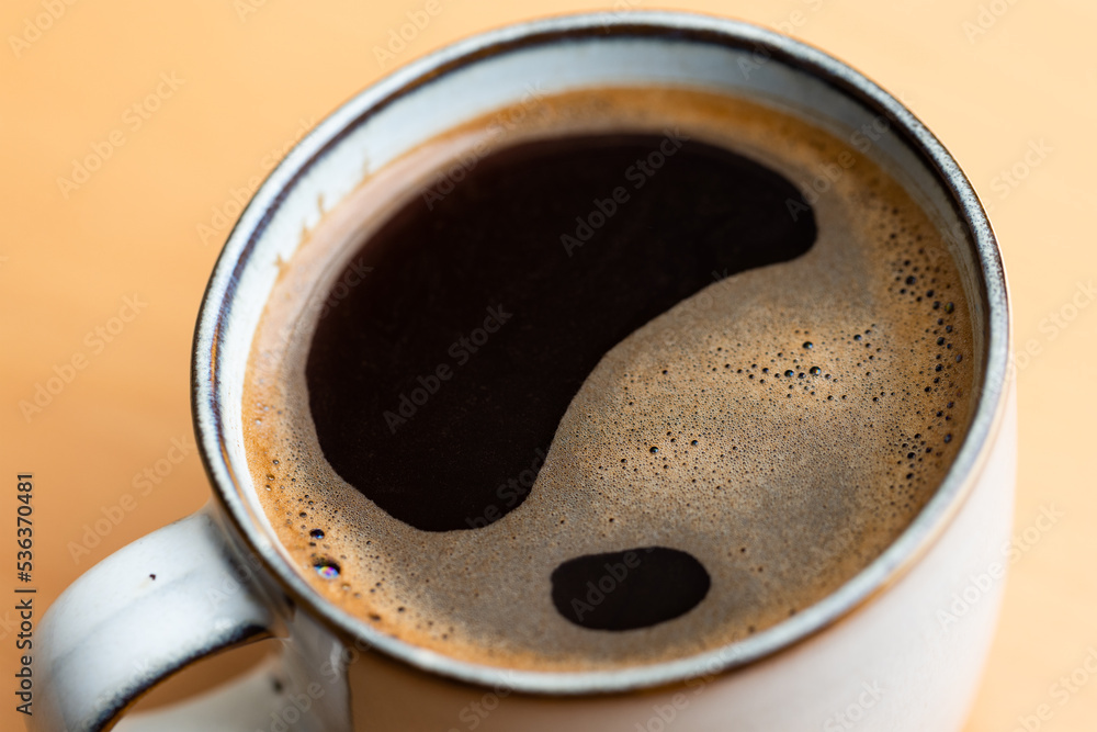 Black coffee in coffee mug