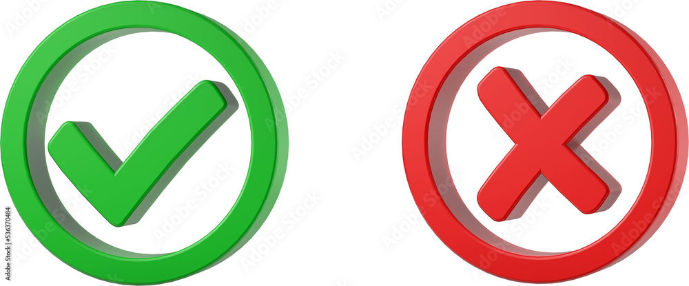 Check mark and X mark Check mark and X mark