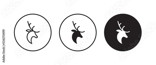 deer's head with antlers icon Reindeer head .Christmas icons vector, sign, symbol, logo, illustration, editable stroke, flat design style isolated on white linear
