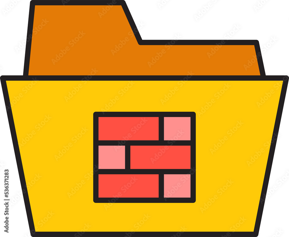folder and firewall icon folder and firewall icon