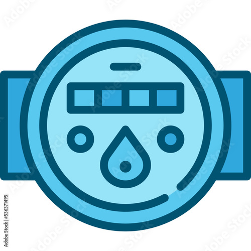 water meter two tone icon