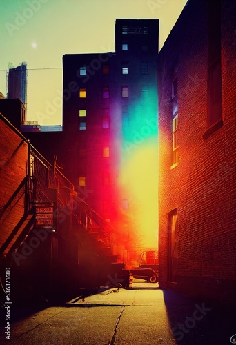 brooklyn street at sunrise