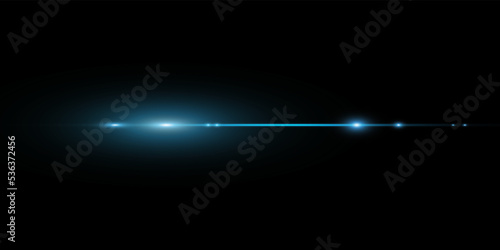 Blue light gushed out in a transparent beam, a line. Vector illustration for cool effect decoration with bright black texture of sparkling stars