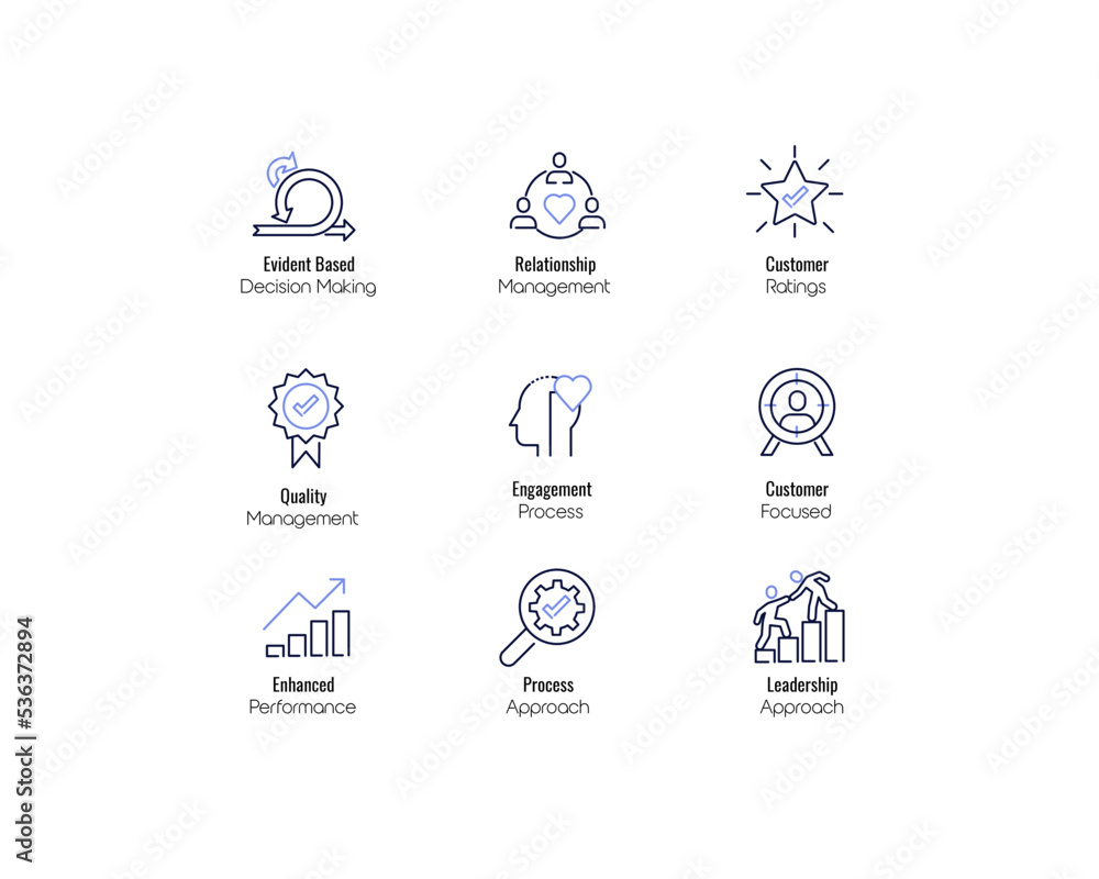 Business Management line Icons Set. Project management vector line icons with editable stroke.