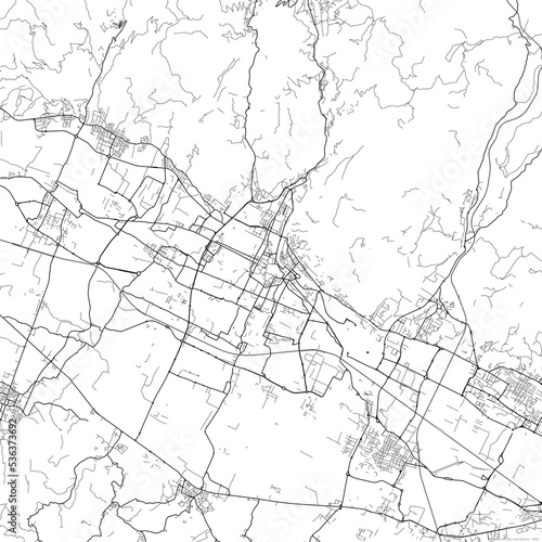 Area map of Prato Italy with white background and black roads