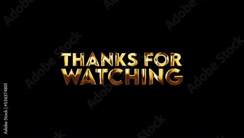 Golden Thanks For Watching Outro