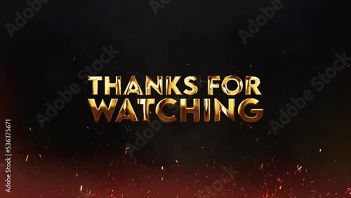Golden Thanks For Watching Outro