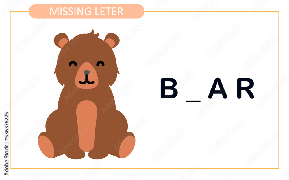 Find missing letter with rabbit spelling. spelling game for kids ...