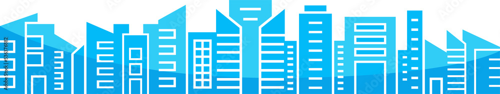 blue city skyscraper silhouette illustration blue city skyscraper silhouette illustration