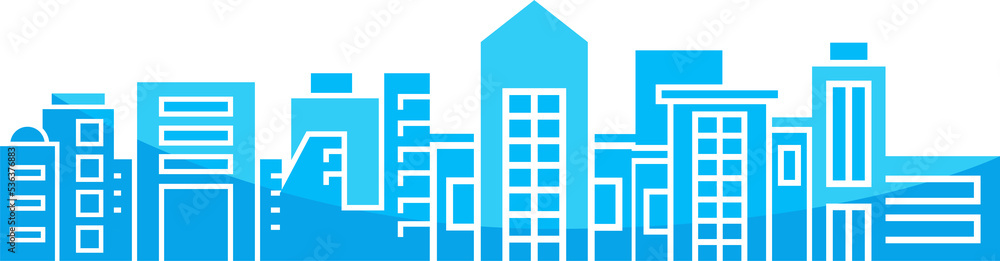 blue city skyscraper silhouette illustration blue city skyscraper silhouette illustration