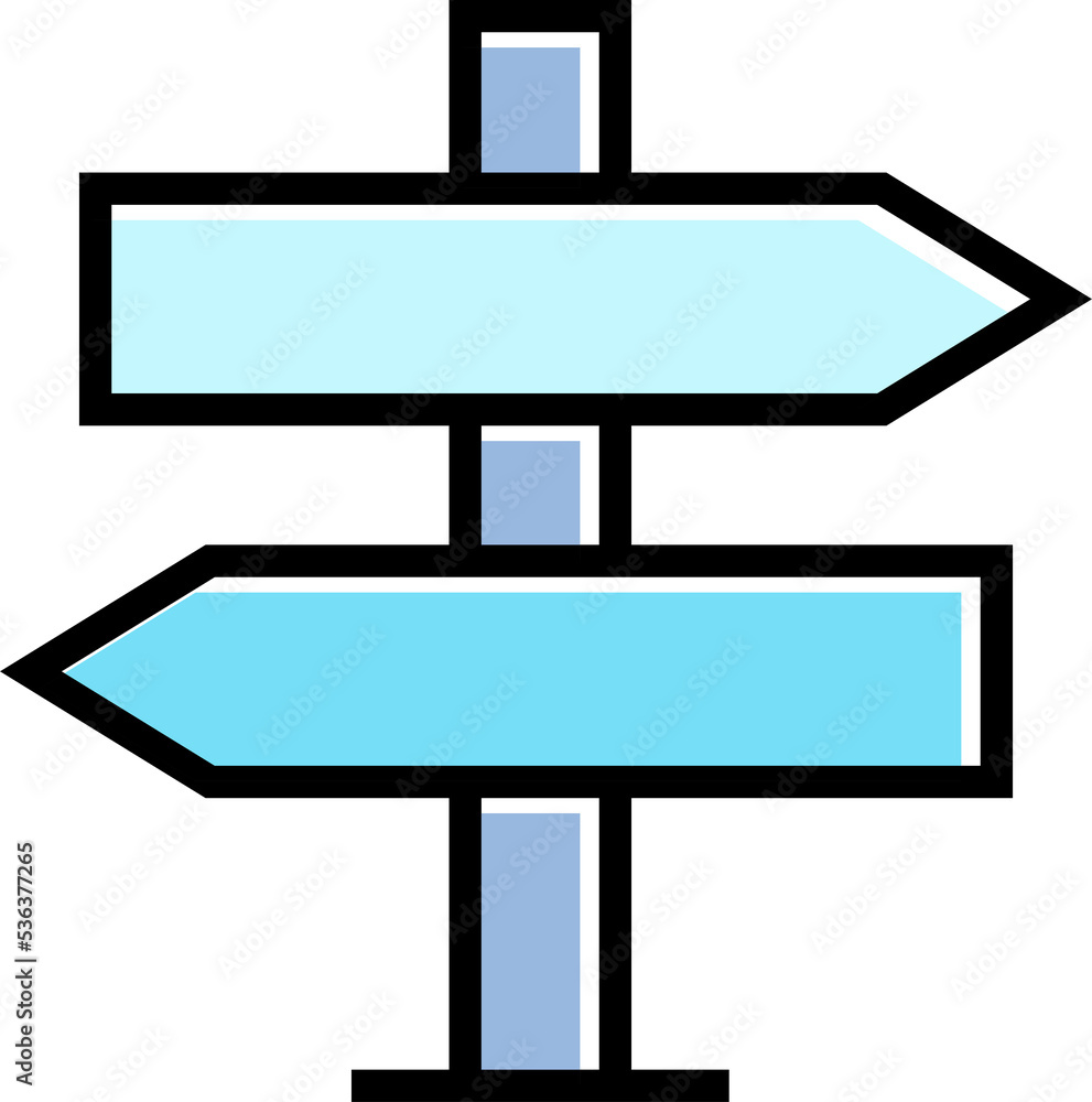 Fototapeta premium blue street signpost icon illustration