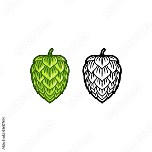 Cool Vector of hops beer in two different color scheme. Use for illustration of beer and for printing