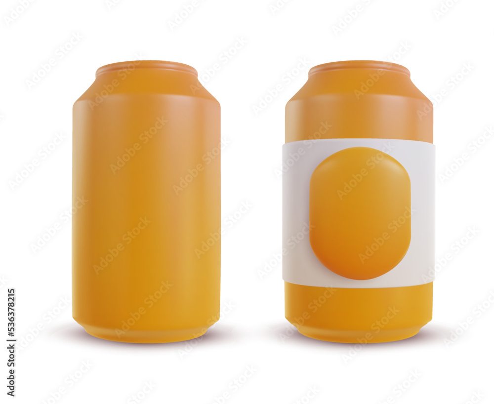 3d realistic beer can with empty label isolated on white background. Set design elements in modern cartoon style. Minimal vector illustration. 3d realistic beer can with empty label isolated on white background. Set design elements in modern cartoon style. Minimal vector illustration.