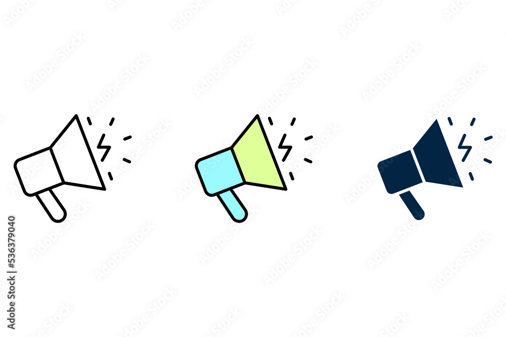 Bullhorn line icon. Simple element illustration. Bullhorn concept outline symbol design. Bullhorn line icon. Simple element illustration. Bullhorn concept outline symbol design.