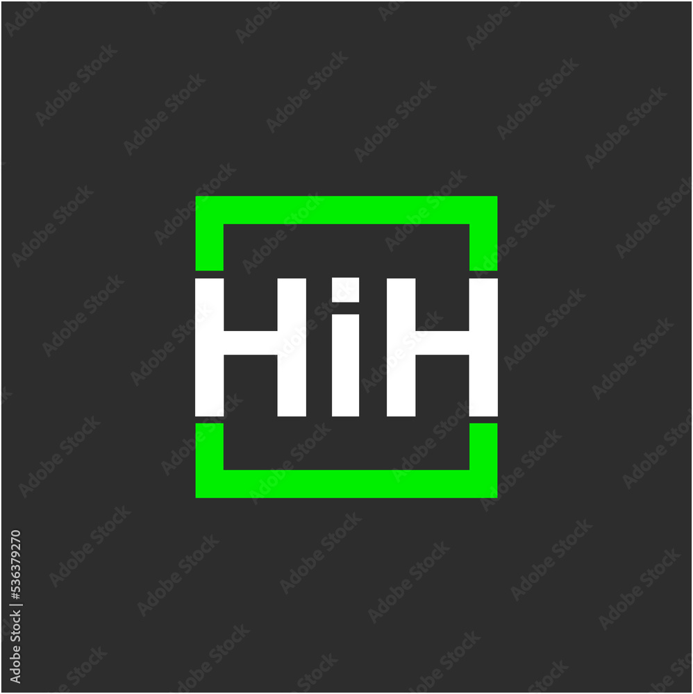 HIH company name initial letters monogram. HIH icon. HIH company name initial letters monogram. HIH icon.