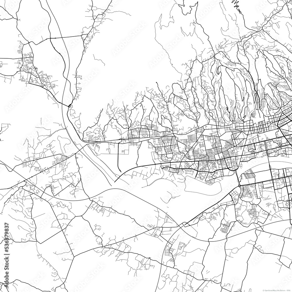 Fototapeta premium Area map of Stenjevec Croatia with white background and black roads