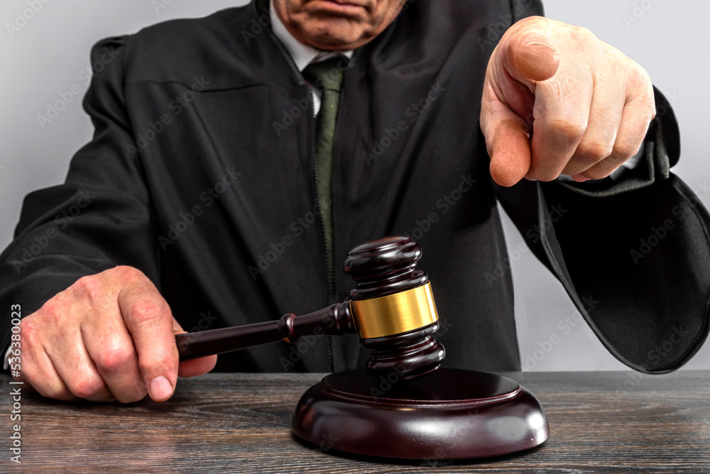 Judge banging judge's gavel. Law Lord wearing gown using a hammer for attention and verdict, justice judgment at courts of law Stock Photo | Adobe Stock