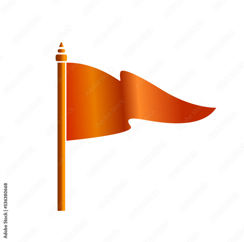 Orange flag vector icon. Bhagwa zenda vector. Stock Vector | Adobe Stock