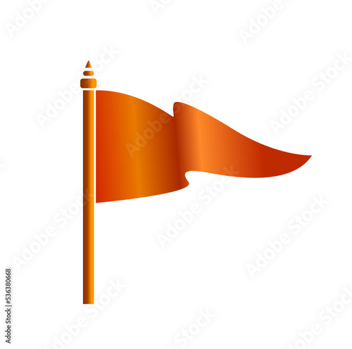 Orange flag vector icon. Bhagwa zenda vector.