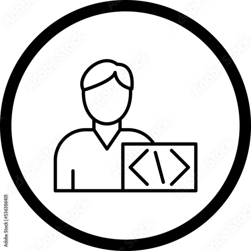 Coder Man Icon Style