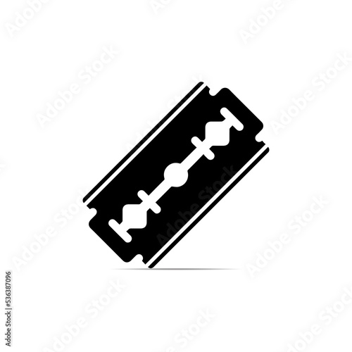 Razor blade icon. Black icon isolated on white background. Razor blade silhouette. Simple icon. Web site page and mobile app design vector element.