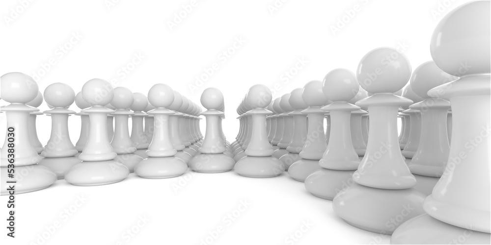 Obraz premium Different chess pieces pawns. Concept business background