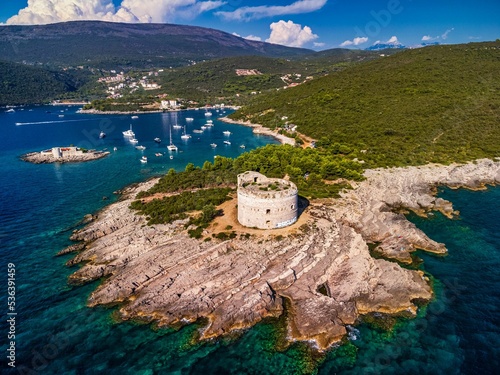 Aerial view of Arza Fortress in Montenegro photo