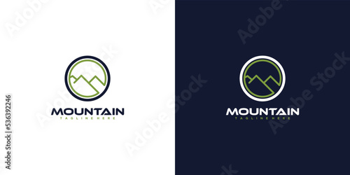 Vintage hipster retro mountain logo design Premium Vector