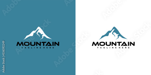 Vintage hipster retro mountain logo design Premium Vector