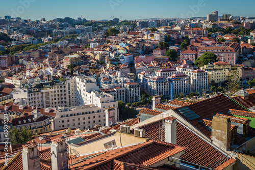 Aerial view from St George Castle viewing point in Lisbon, Portugal