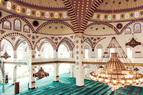 Interior of the central Juma mosque in Makhachkala.