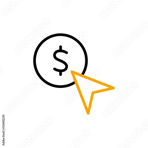 Pay Per Click scan line icon. Simple element illustration. Pay Per Click concept outline symbol design.