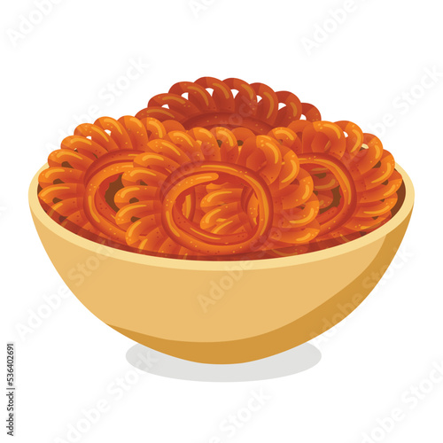 Mithai Food or Imarti Indian Sweets. Vector illustration