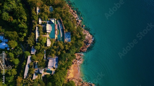 Top view of a villa of a coast in Phuket, Thailand