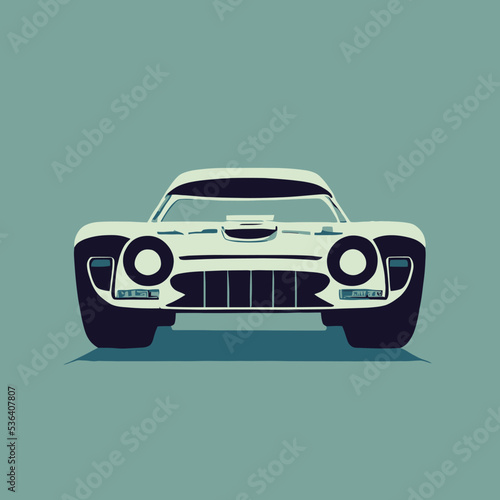 Illustration of a vintage car against a gray background