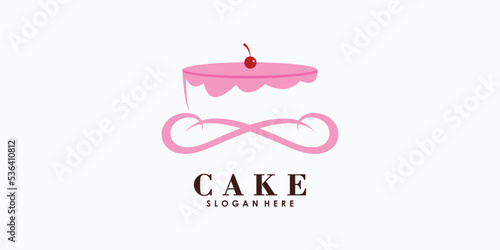 cake logo design vector with creative concept for your cake shop