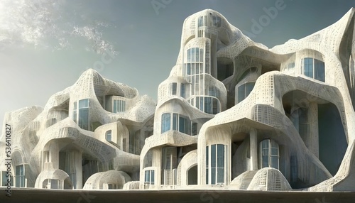 Hyper-realistic illustration of architectural building photo