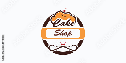 cake logo design vector with creative concept for your cake shop
