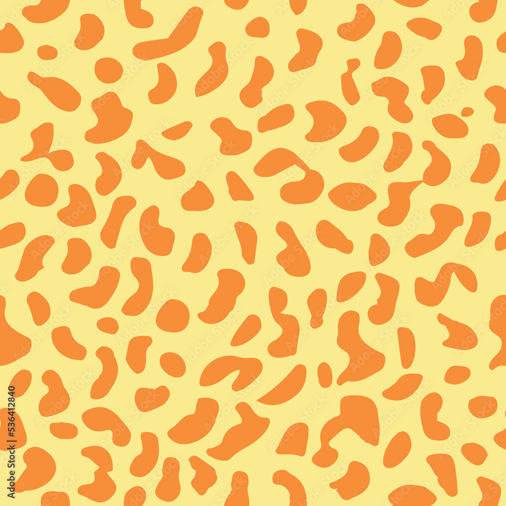 Vector illustration leopard print seamless pattern. Yellow hand drawn background. Vector illustration Vector illustration leopard print seamless pattern. Yellow hand drawn background. Vector illustration
