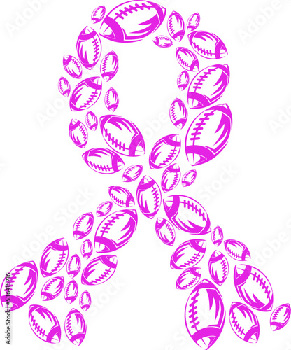 Football Breast Cancer ribbon - Cancer awareness and american football